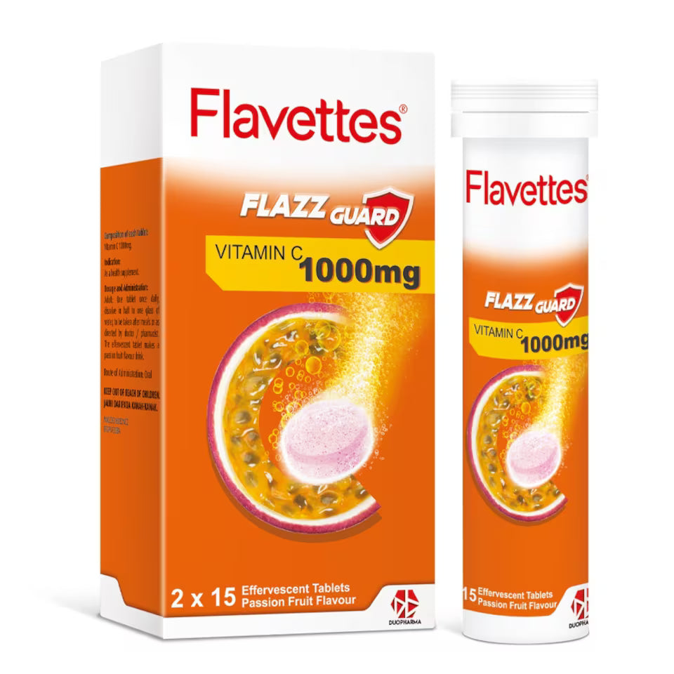 FLAVETTES EFFERVESCENT FLAZZGUARD VIT C 1000MG ORANGE 30TAB