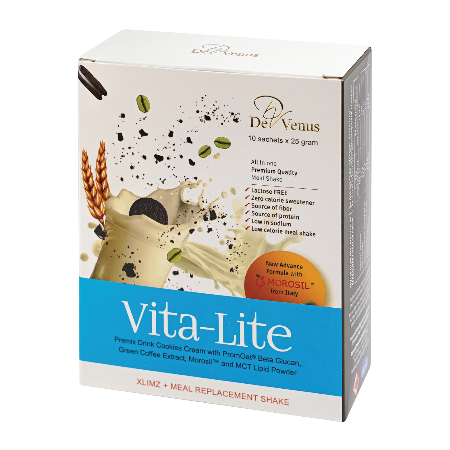 De Venus Vita-Lite Cookie Cream Meal Replacement x 10 Sachets