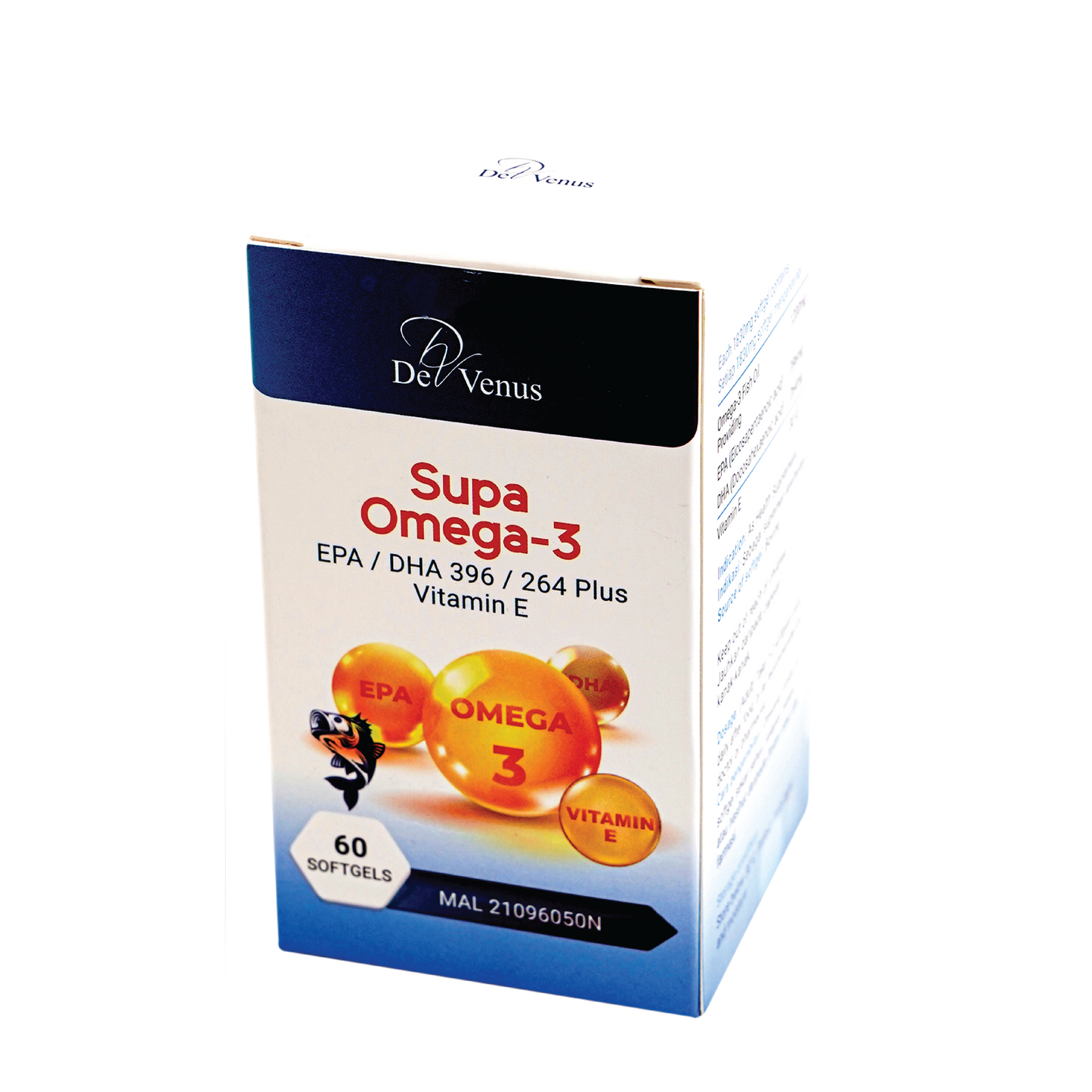De Venus Supa Omega-3 Fish Oil Plus Vitamin E 30IU 60 Softgels