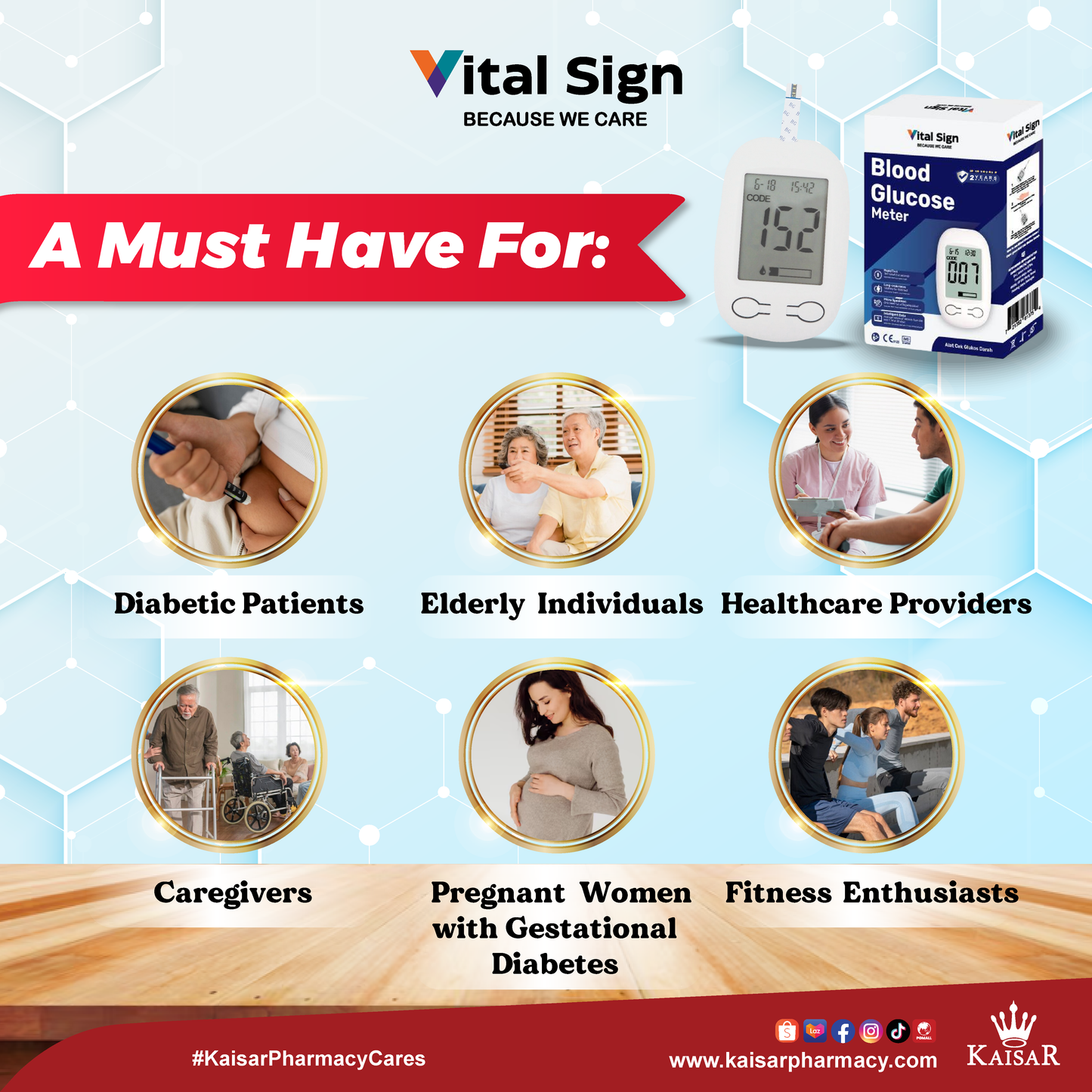 Vital Sign Blood Glucose 25 Test Strips