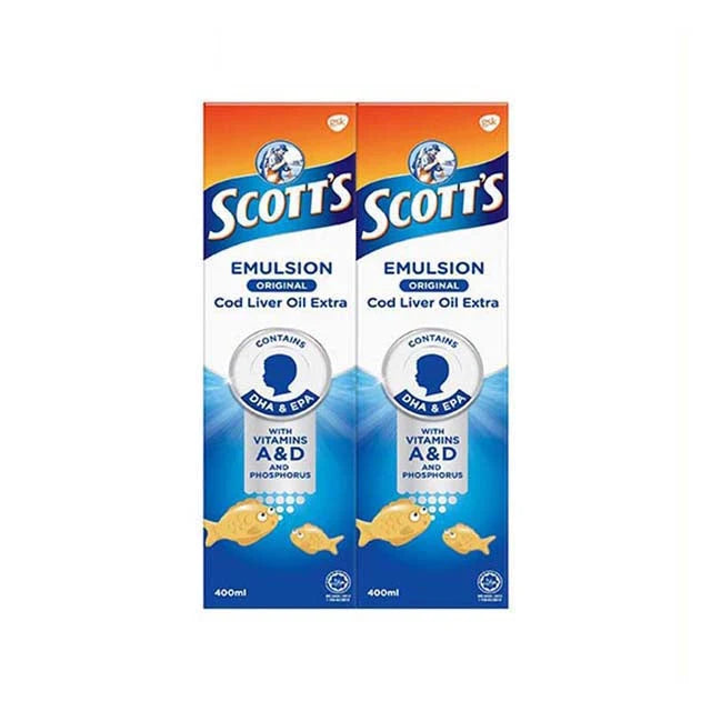 SCOTTS EMULSION ORIGINAL COD LIVER OIL 2X400ML