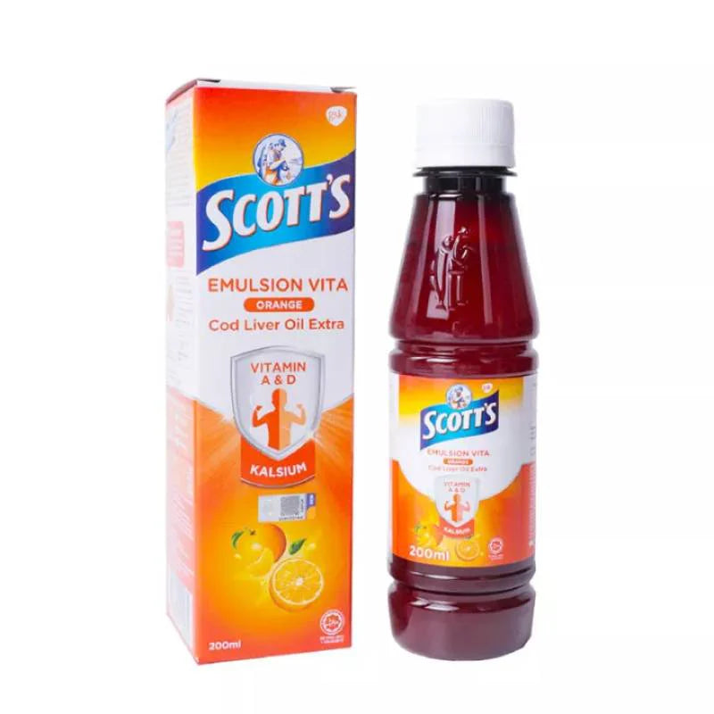 SCOTTS EMULSION VITA ORANGE COD LIVER OIL 200ML