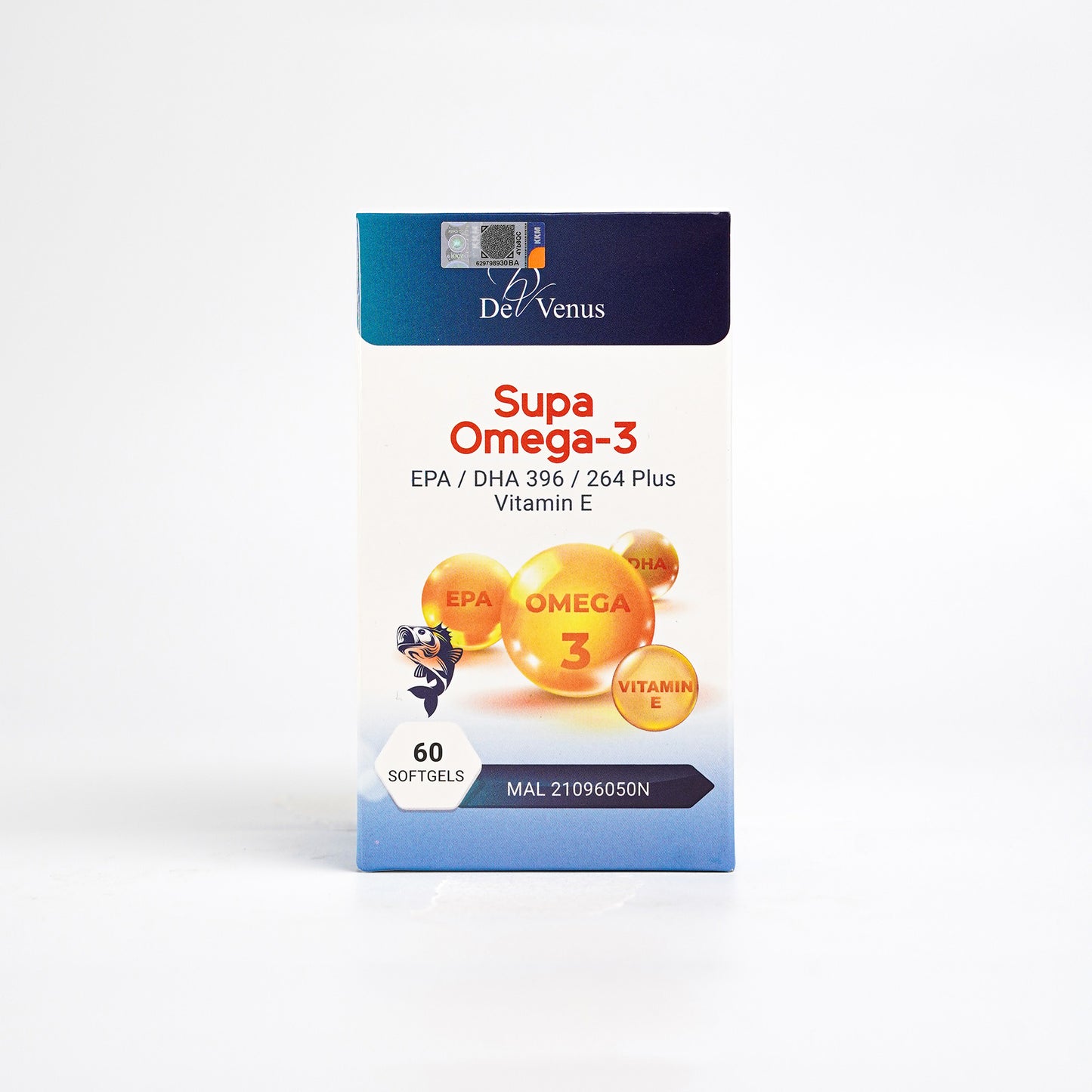 De Venus Supa Omega-3 Fish Oil Plus Vitamin E 30IU 60 Softgels