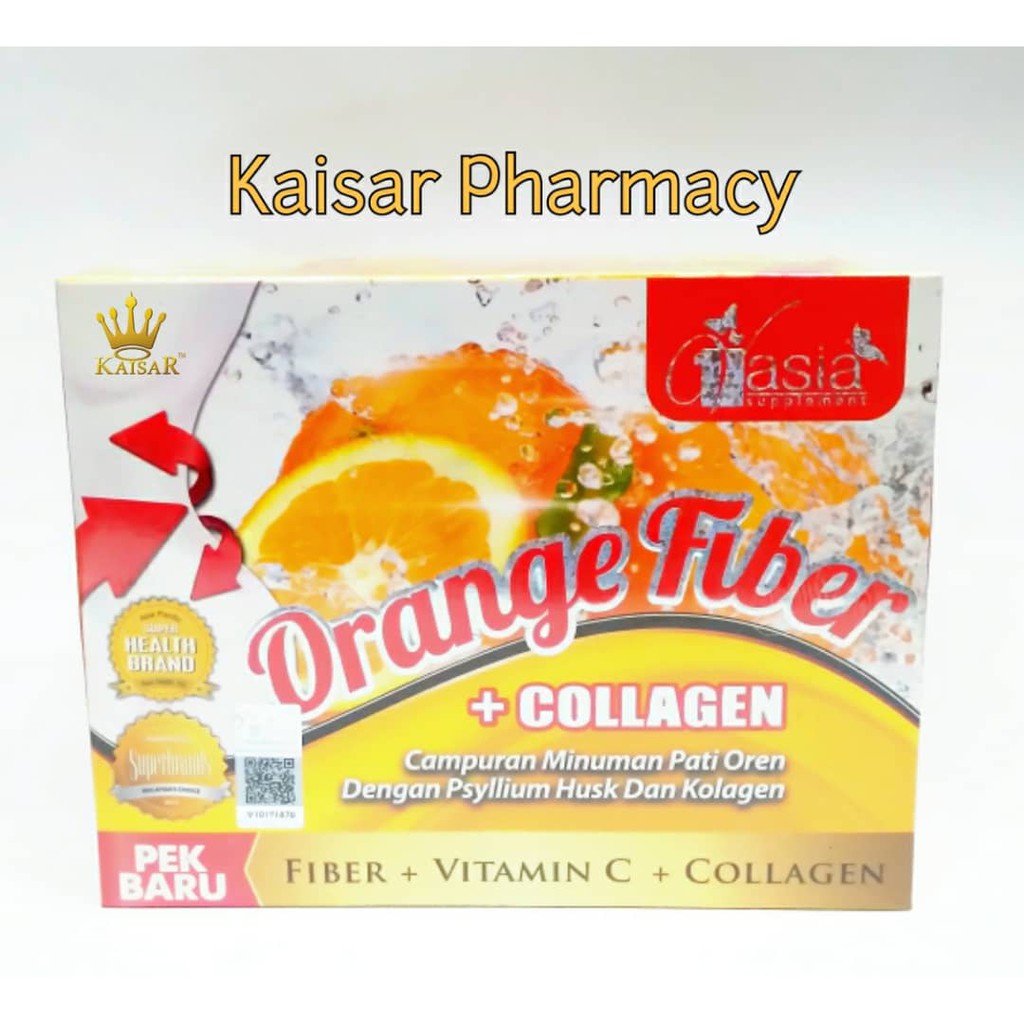 V Asia Orange Fiber + Collagen 15gm X 10 sachets