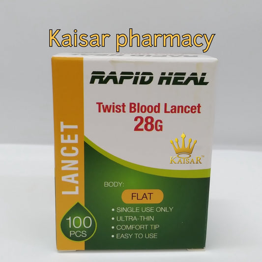 Rapid Heal Twist Blood Lancet 28G (Flat White) 100pcs