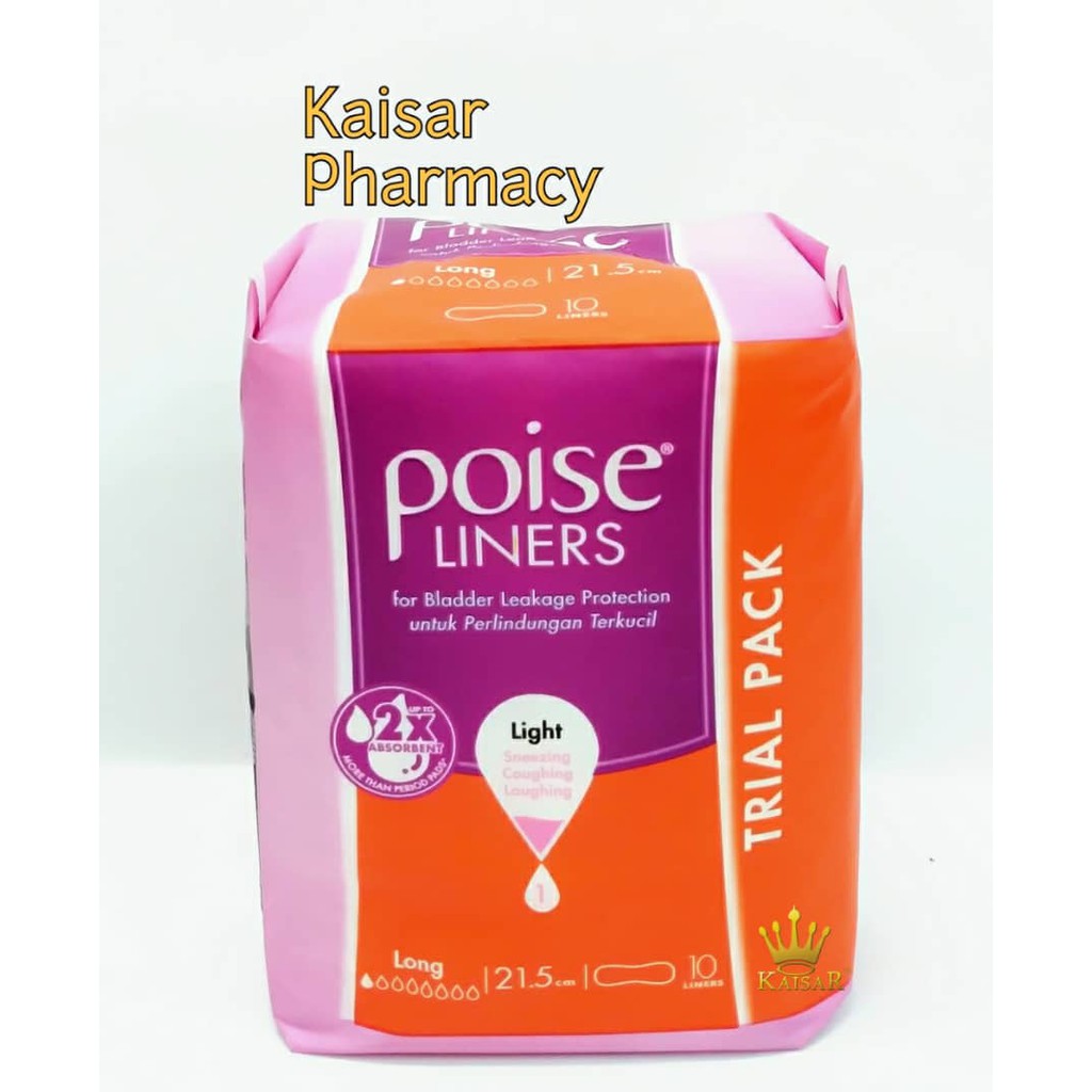 Poise Liners Long 21.5cm 10 Liners