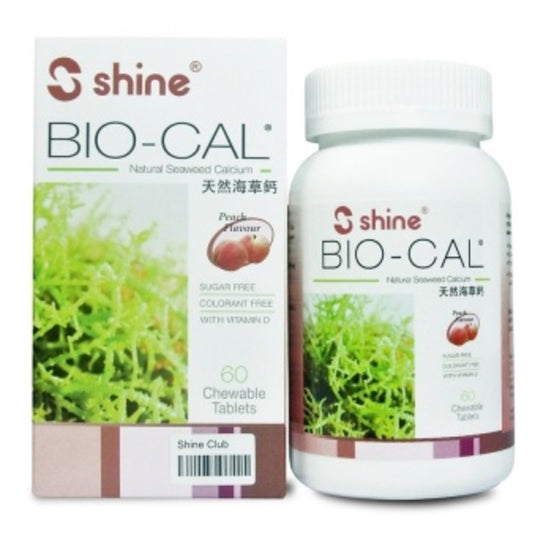 Shine Bio-Cal Natural Seaweed Calcium 60 Chewable Tablets