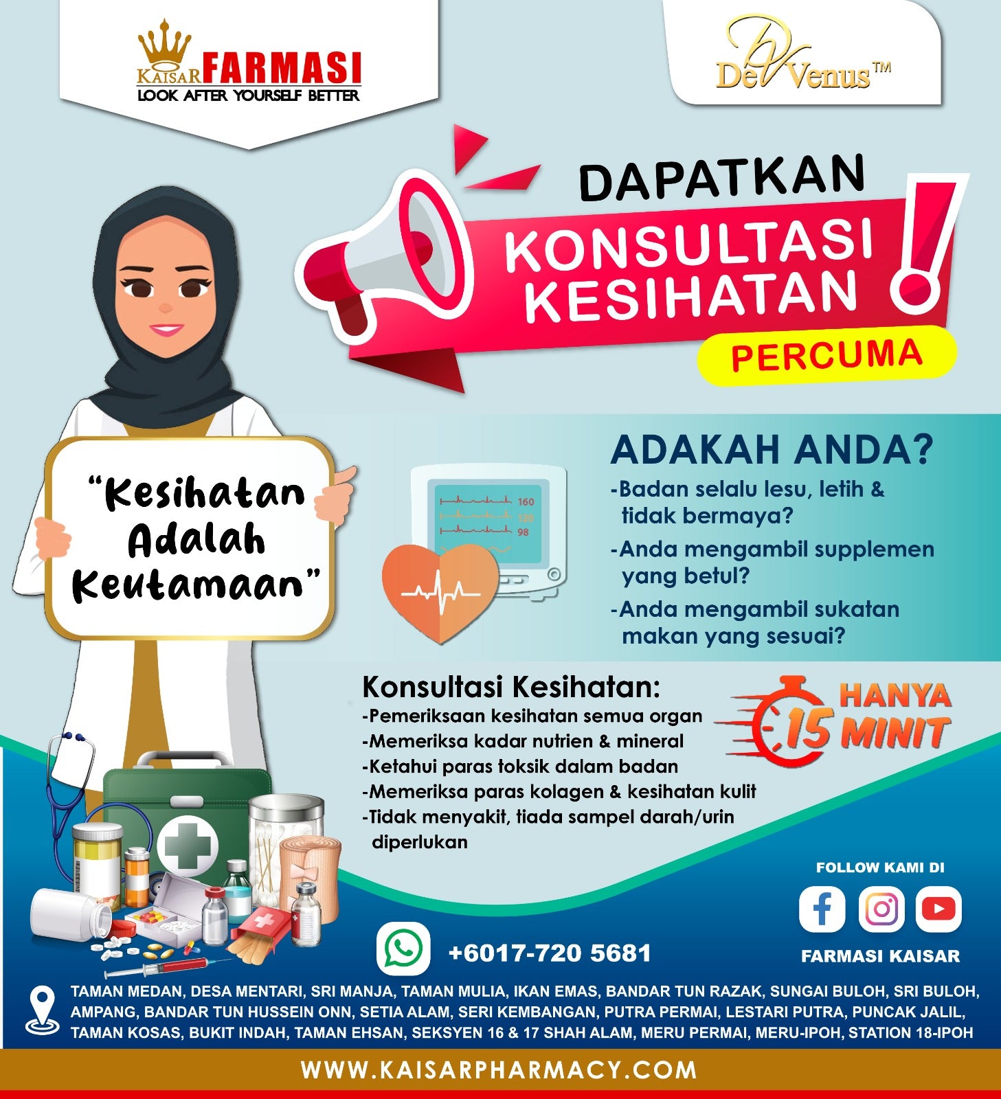 FREE HEALTH EXAMINATION – Kaisar Pharmacy