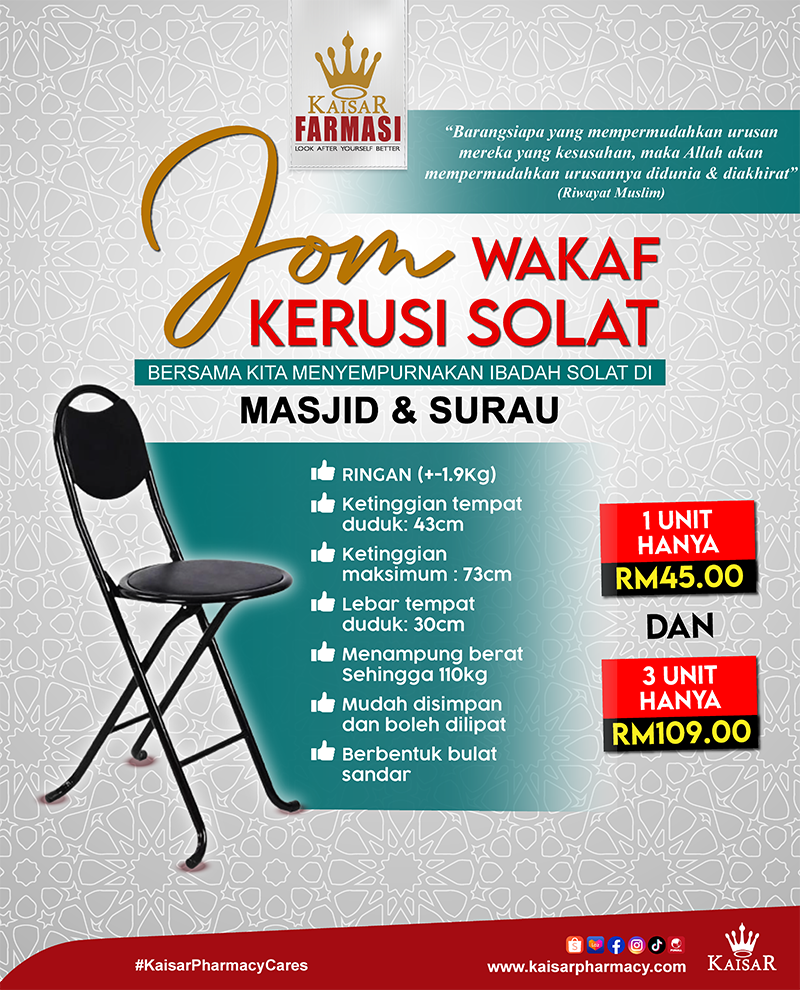 Kempen Infaq Ramadhan-Kerusi Solat – Kaisar Pharmacy