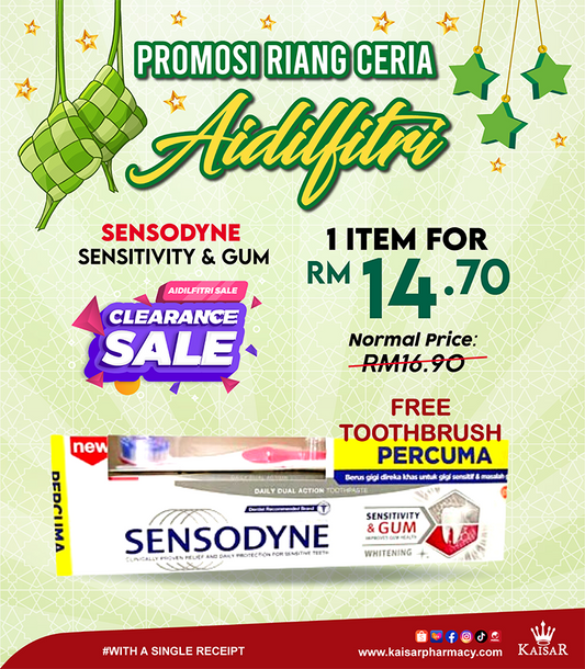 Promosi Riang Ceria Aidilfitri-Sensitivity & Gum (Free Toothbrush)