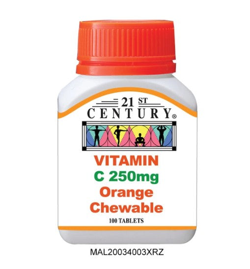 21ST CENTURY VITAMIN C 250MG ORANGE CHEW 100TABLET