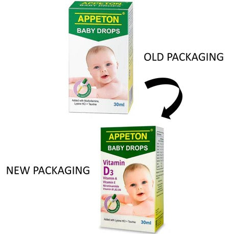APPETON BABY DROPS MULTIVITMIN LYSINE TAURINE 30ML