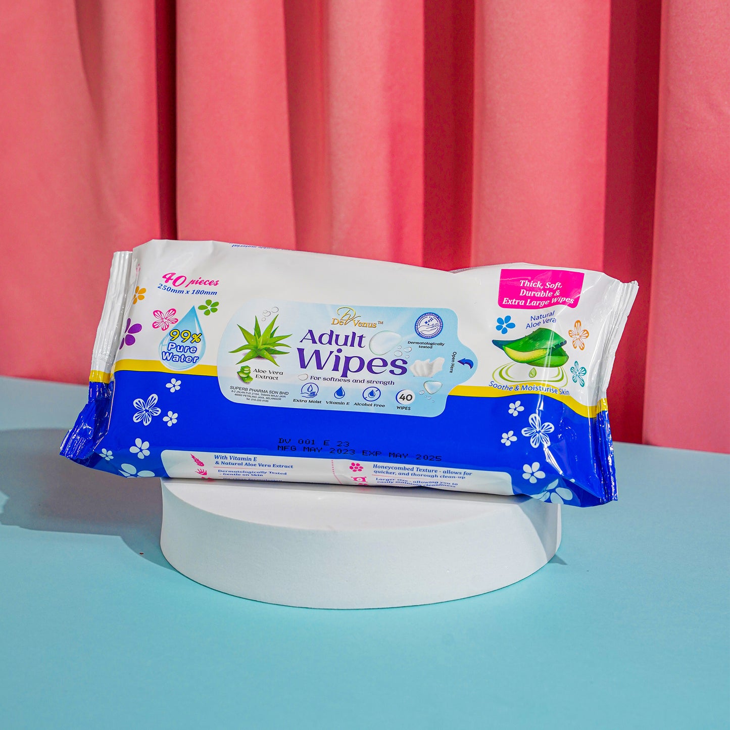 De Venus Adult Wipes 250mm X 180mm 40s