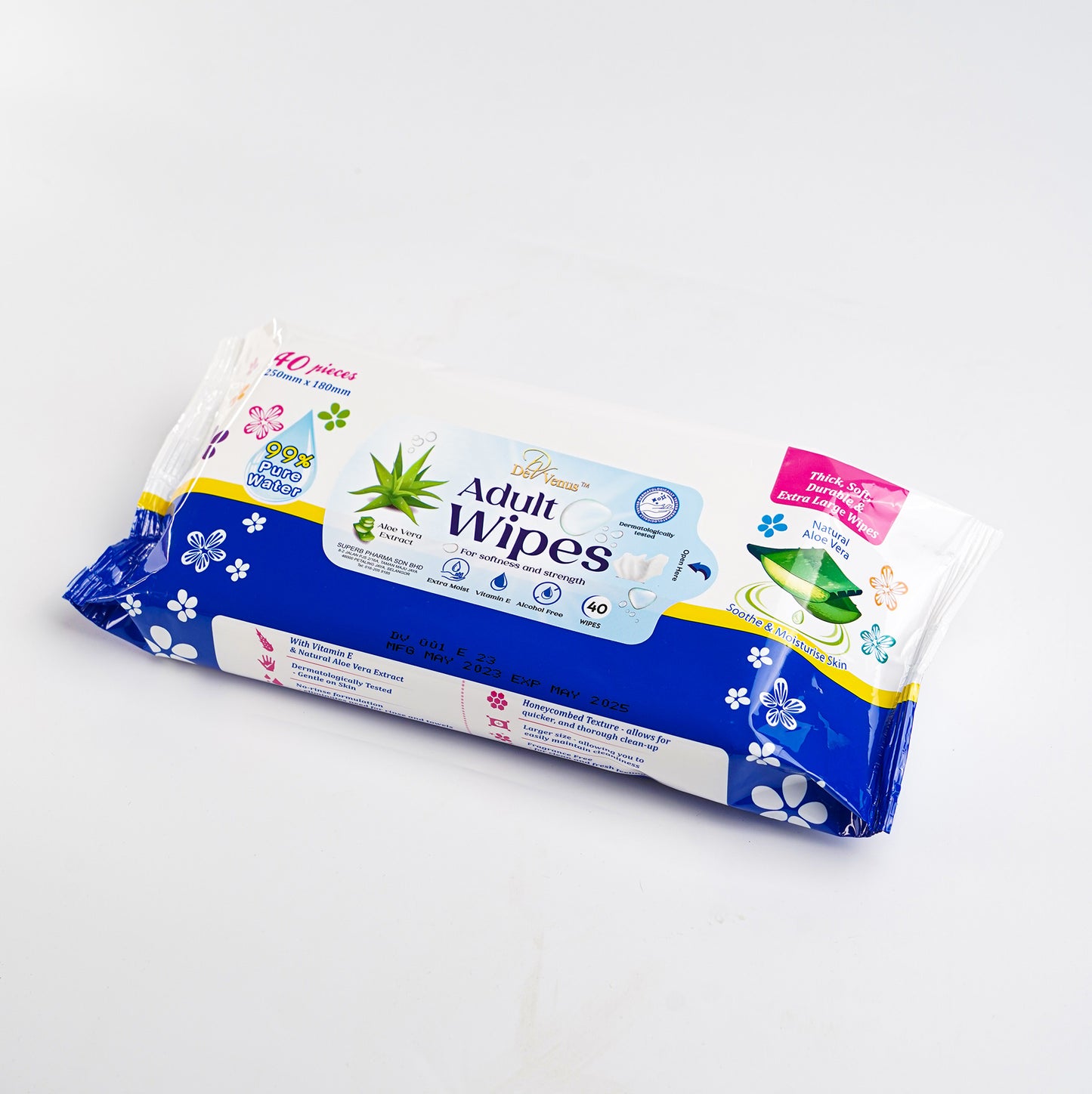 De Venus Adult Wipes 250mm X 180mm 40s