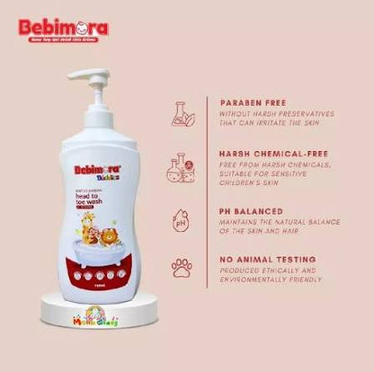 BEBIMORA BUDDIES HEAD TO TOE WASH 2-8 YEARS 750ML