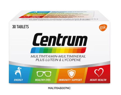 CENTRUM MULTIVIT-MULTIMINERA PLUS LUTEIN 30TABLETS
