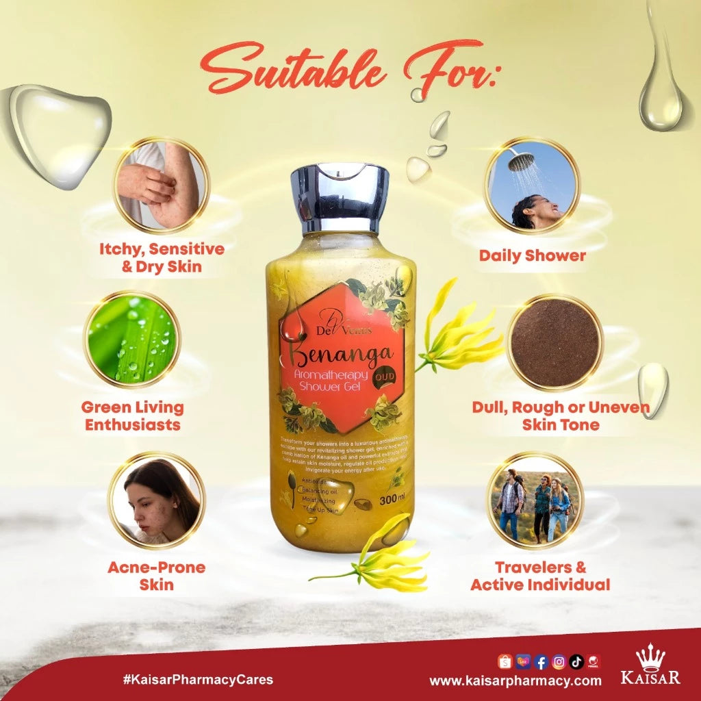 DE VENUS KENANGA OUD AROMATHERAPY SHOWER GEL 300ML