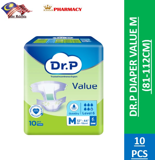 DR.P DIAPER VALUE M 10 PCS (81-112CM)
