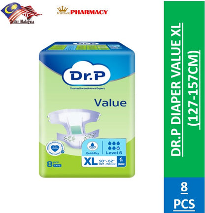 DR.P DIAPER VALUE XL 8 PCS (127-157CM)