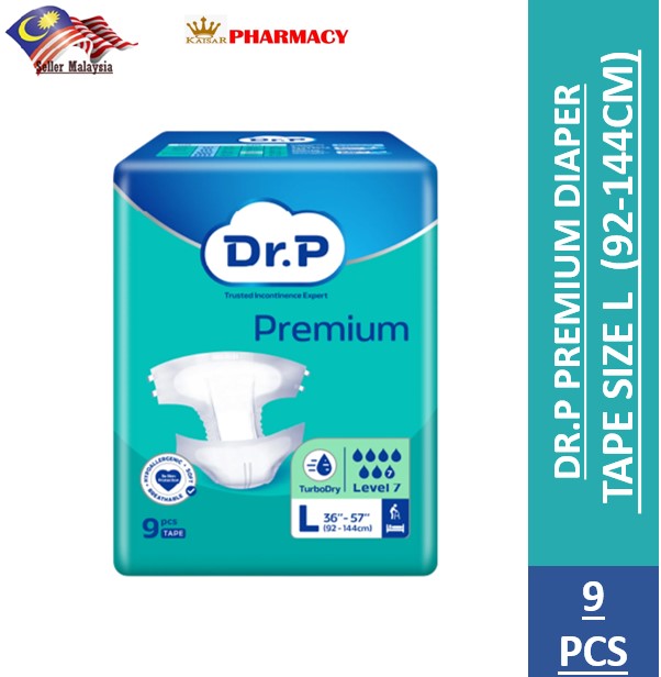 DR.P PREMIUM DIAPER TAPE SIZE L 9PCS (92-144CM)