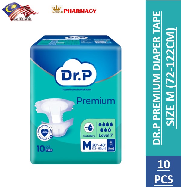 DR.P PREMIUM DIAPER TAPE SIZE M 10PCS (72-122CM)