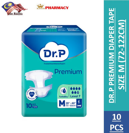 DR.P PREMIUM DIAPER TAPE SIZE M 10PCS (72-122CM)