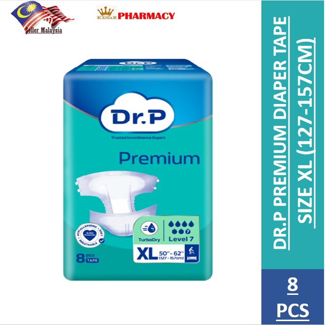 DR.P PREMIUM DIAPER TAPE SIZE XL 8PCS (127-157CM)