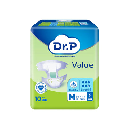 DR.P DIAPER VALUE M 10 PCS (81-112CM)