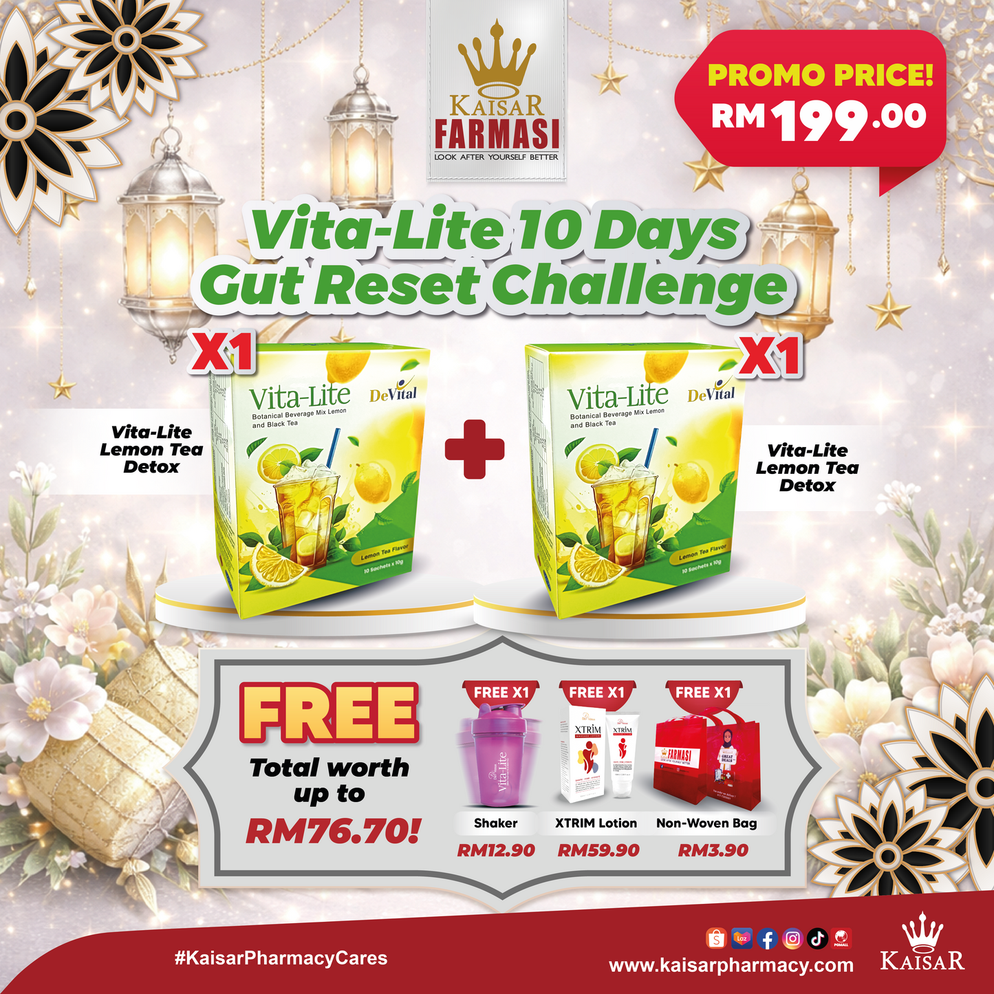 Promo 2 Boxes De Venus Vita-Lite Lemon Tea (Gut Reset Challenge)