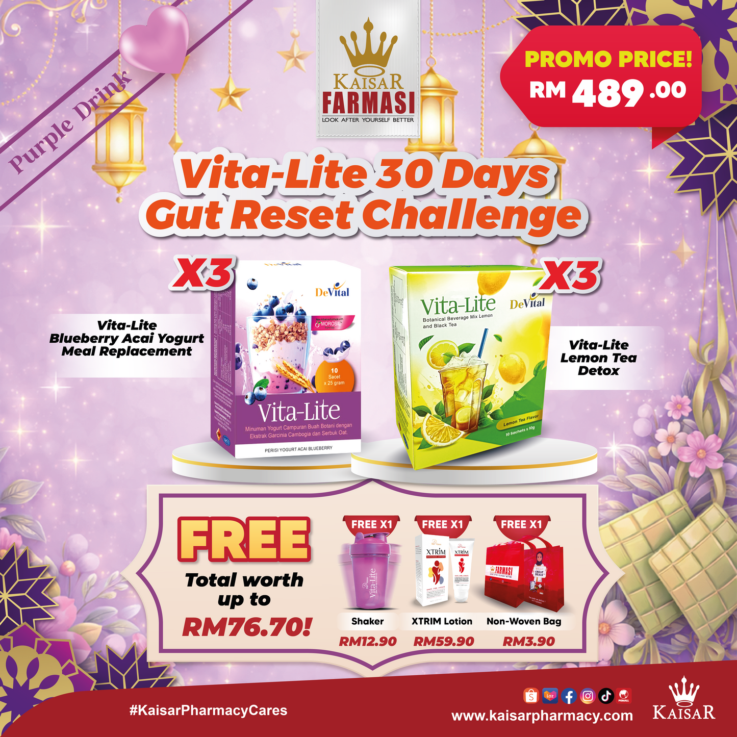 Promo 6 Boxes Vita-Lite (30 Days Gut Reset Challenge)