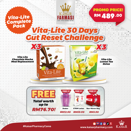 Promo 3 Boxes De Venus Vita-Lite Chocolate Mocha (Meal Replacement) + 3 Boxes Vita-Lite Lemon Tea (Detox)