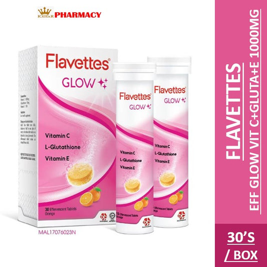 FLAVETTES EFF GLOW VIT C+GLUTA+E 1000MG 30 TABLETS