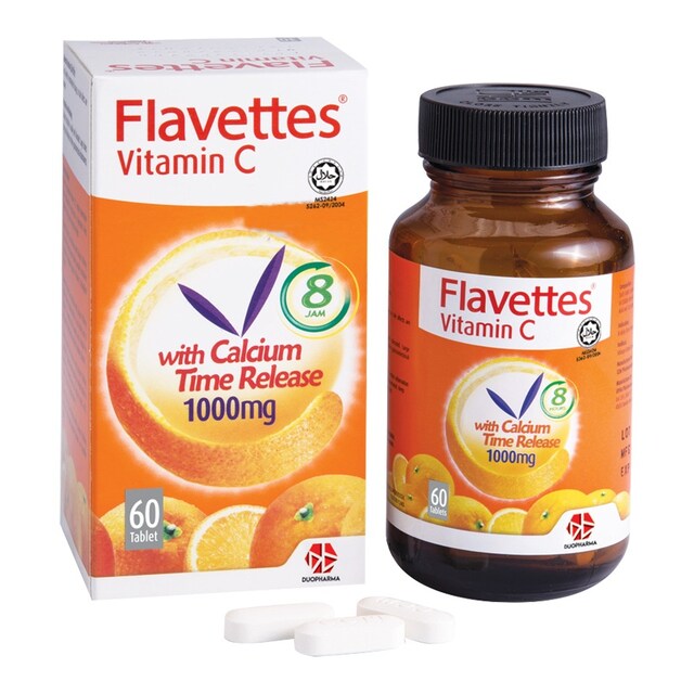 FLAVETTES VIT C 1000MG W CAL TIME RELEASE 60TABLET