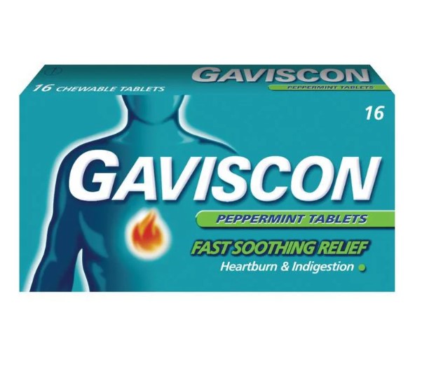 GAVISCON PEPPERMINT 250MG 16TABLETS / BOX