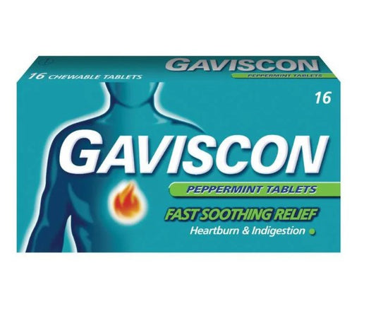 GAVISCON PEPPERMINT 250MG 16TABLETS / BOX