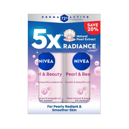 NIVEA PEARL & BEAUTY ROLL ON 2X50ML