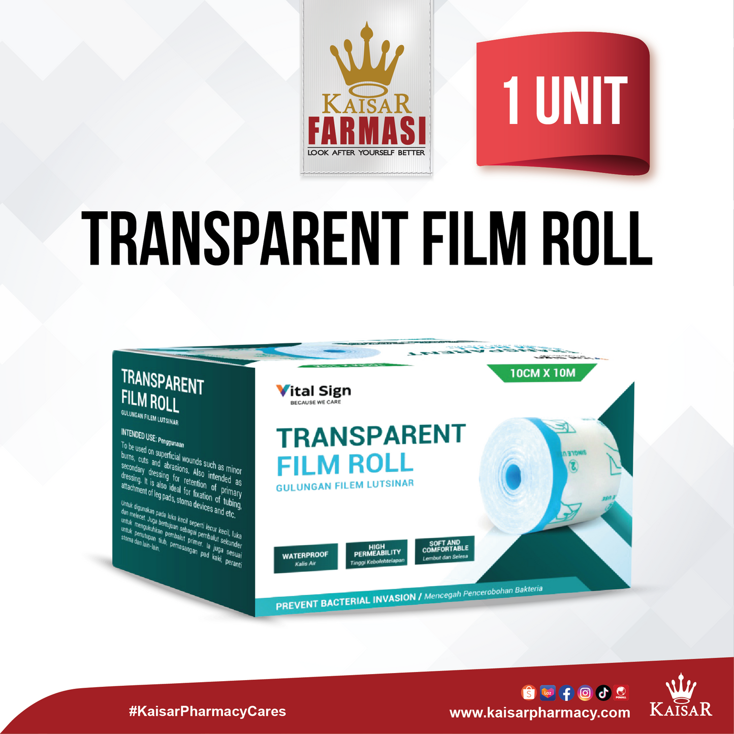 Vital Sign Transparent Film Roll