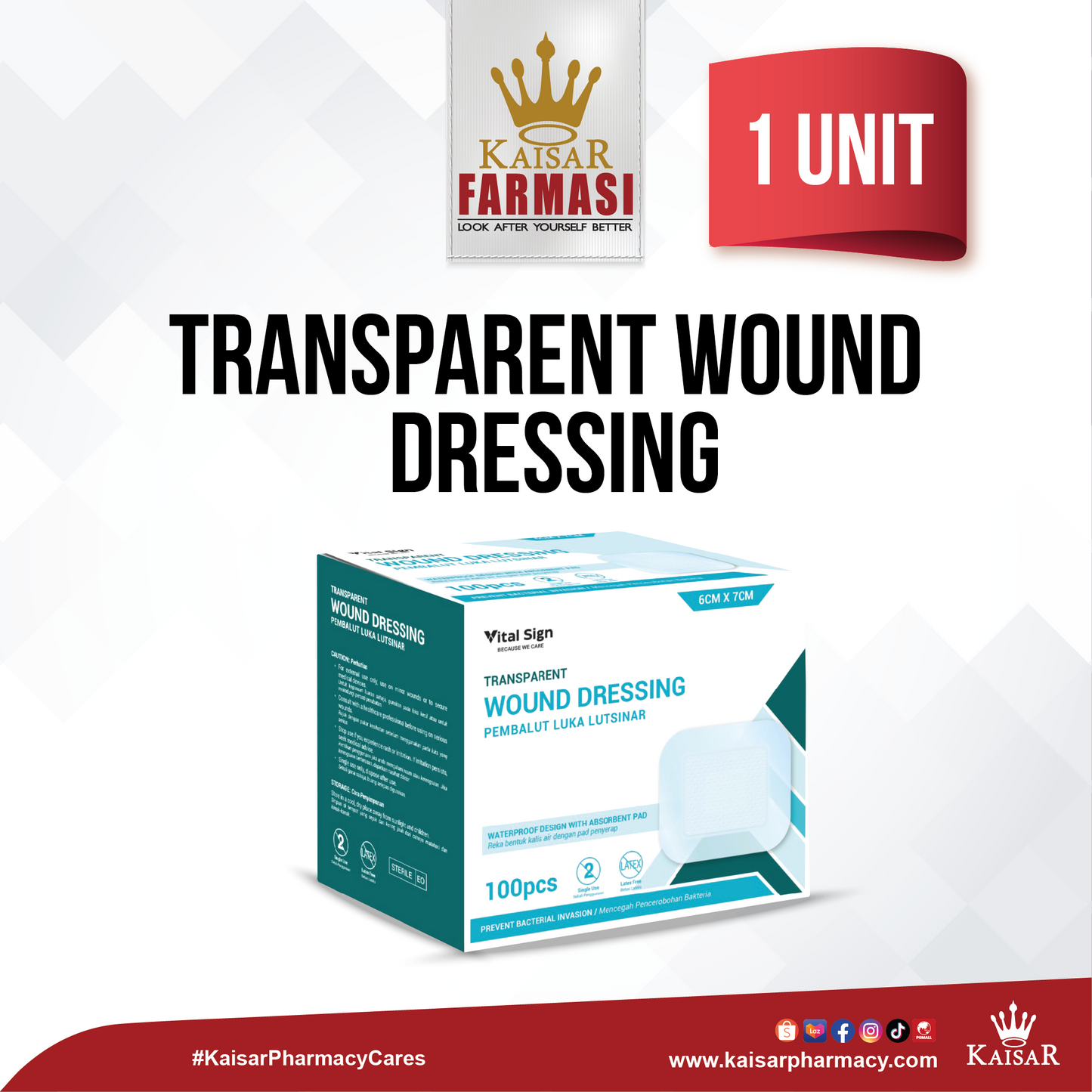 Vital Sign Transparent Wound Dressing