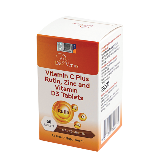 De Venus Vitamin C Plus Rutin, Zinc & D3 60s