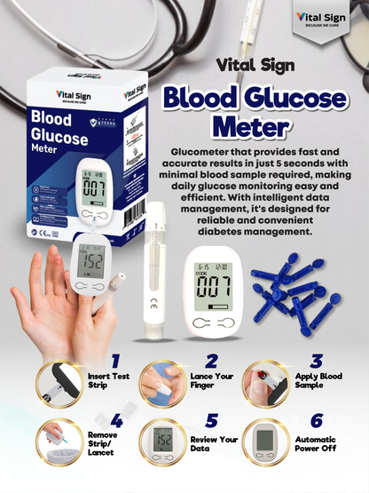 Vital Sign Blood Glucose 25 Test Strips