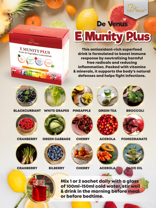 De Venus E-Munity Plus Prebiotics Fruit & Vegetable Concentrate 20s
