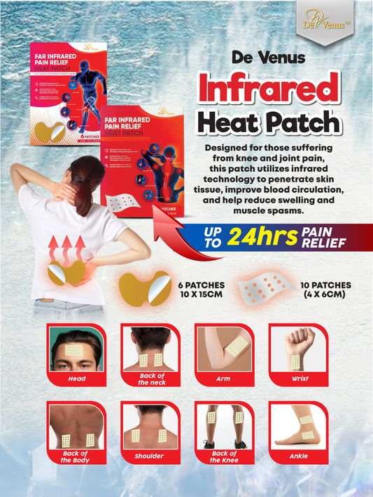 De Venus Far Infrared Pain Relief Heat Patch Small 10s (4 X 6.5cm)