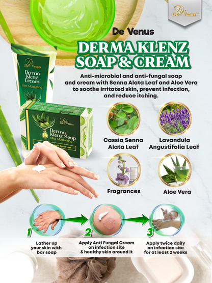 De Venus Derma Klenz Ultra Moisturising Soap With Aloe Vera And Cassia Senna Leaf 50gm