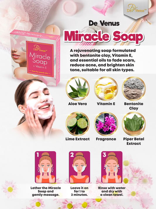 De Venus Miracle Soap + Vitamin E 20gm