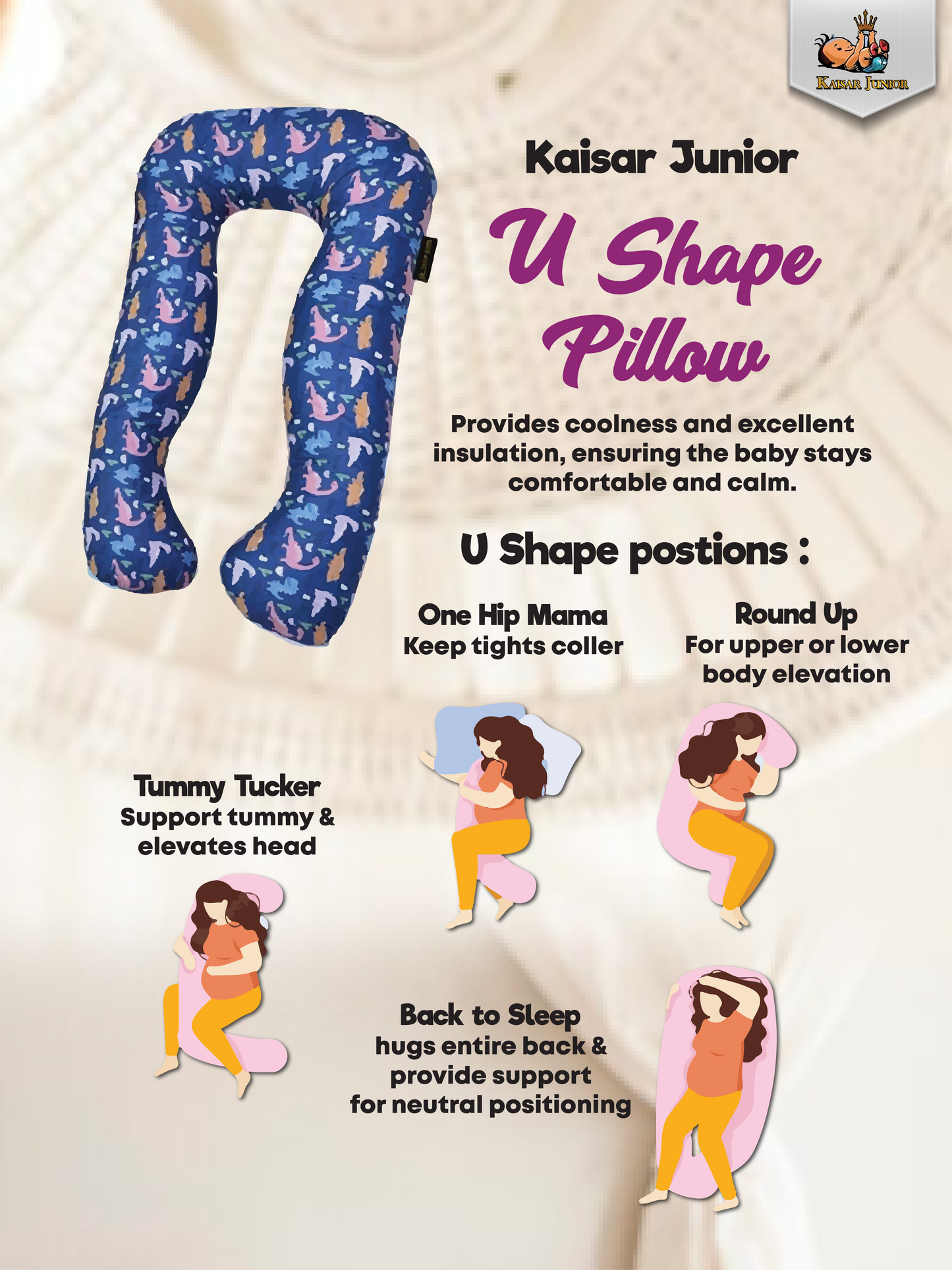 Kaisar Junior U-Shape Pregnancy Pillow