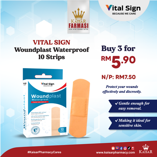 May Promo-Vital Sign Woundplast Waterproof 10 strips