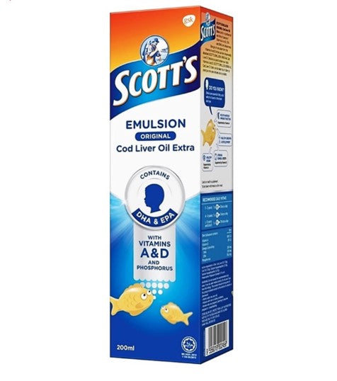 SCOTTS EMULSION ORIGINAL COD LIVER OIL 200ML