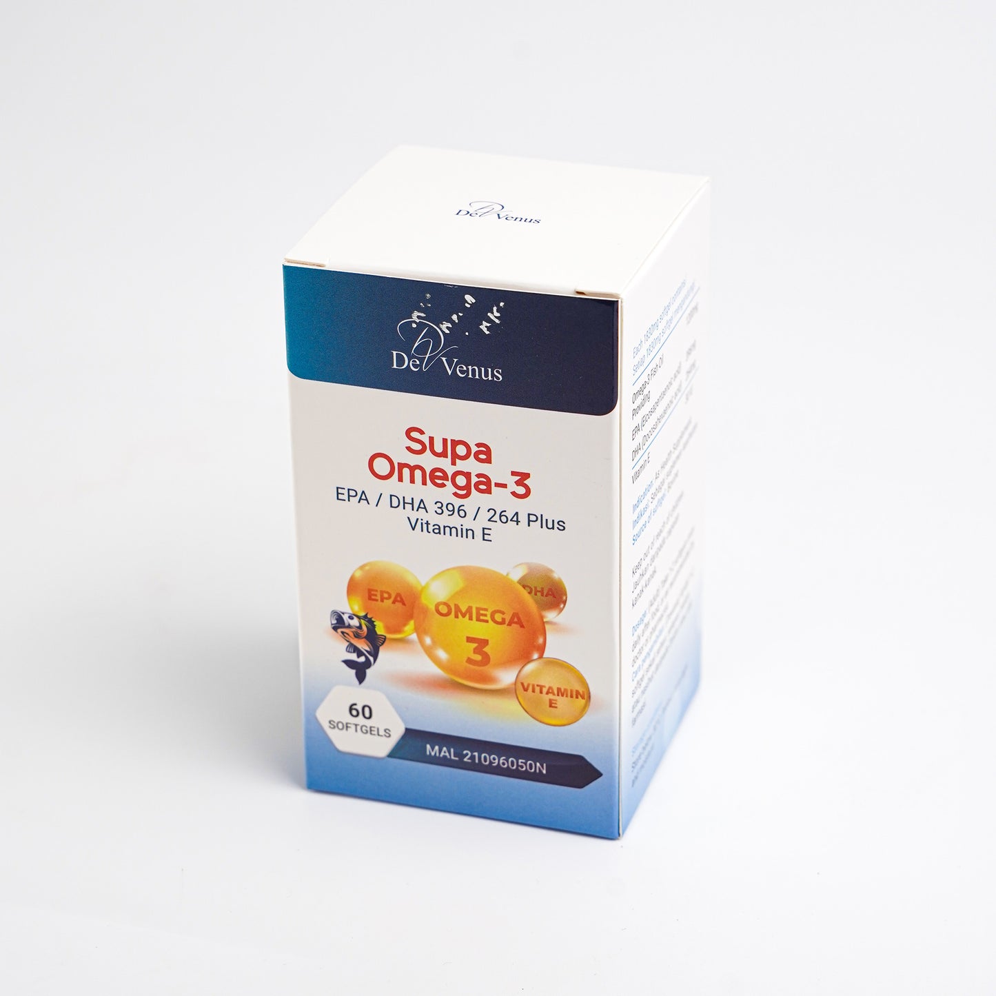 De Venus Supa Omega-3 Fish Oil Plus Vitamin E 30IU 60 Softgels