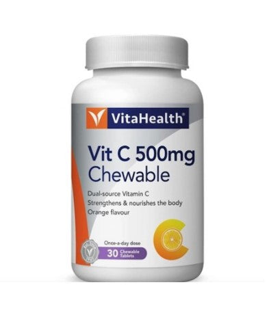 VITAHEALTH ORANGE C 500MG 100 CHEWABLE TABLETS