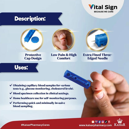 VITAL SIGN BLOOD LANCETS 30G 100PCS/BOX